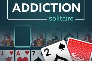 Cartas de baraja con el texto Addiction Solitaire en la parte superior
