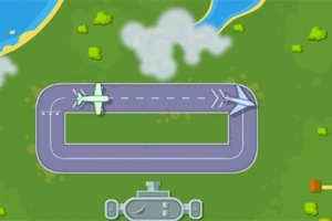 Dos aviones en una pista de aterrizaje rodeada de vegetación y una pequeña porción de agua