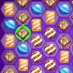 Dulces de colores variados en un patrón hexagonal sobre un fondo morado