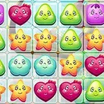 Cuadrícula de figuras coloridas con caras sonrientes en forma de corazones, estrellas, nubes y gotas