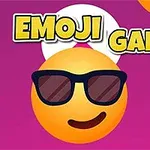 Emoji con gafas de sol sobre un fondo morado con texto amarillo y un icono de balón de fútbol