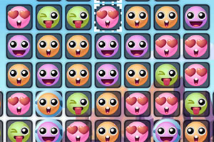 Emojis de caras coloridas con diversas expresiones faciales en una cuadrícula