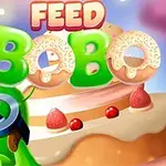 Un personaje verde con gafas frente a pasteles decorados con fresas y donas en un fondo colorido