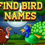 Pavo y pavo real caricaturescos bajo una luna llena en un bosque con texto grande en la parte superior