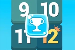 Números del 9 al 12 sobre un fondo azul con un icono de trofeo y una corona sobre el número 12