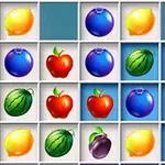 Varias filas de iconos coloridos de frutas como limones, manzanas, ciruelas, y sandías