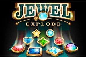 Letras brillantes en dorado y azul con joyas de colores en diversas formas sobre un fondo oscuro
