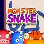 Monstruos coloridos con un gran título que dice Monster Snake en el centro de la imagen