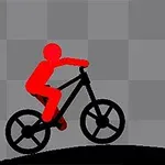 Silueta roja de una persona en bicicleta frente a un icono de batería con un rayo verde