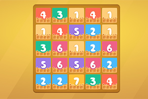 Tablero de juego numérico con casillas de colores sobre un fondo amarillo