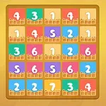 Tablero de juego numérico con casillas de colores sobre un fondo amarillo