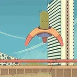 Paisaje urbano futurista con edificios modernos y un objeto volador inusual en el cielo
