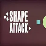 Texto Shape Attack en letras grandes junto a varias figuras geométricas coloridas en un fondo oscuro