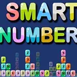 Texto SMART NUMBERS en letras de colores sobre un fondo azul con números dentro de bloques de colores en la parte inferior