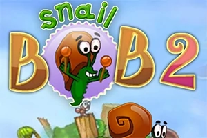 Caracol animado con expresión alegre en un fondo colorido con letras grandes alrededor