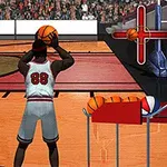 Jugador de baloncesto preparándose para lanzar un tiro libre en una cancha con público en las gradas