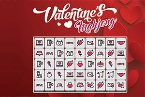 Tablero de juego con fichas de amor y corazones rojos de fondo
